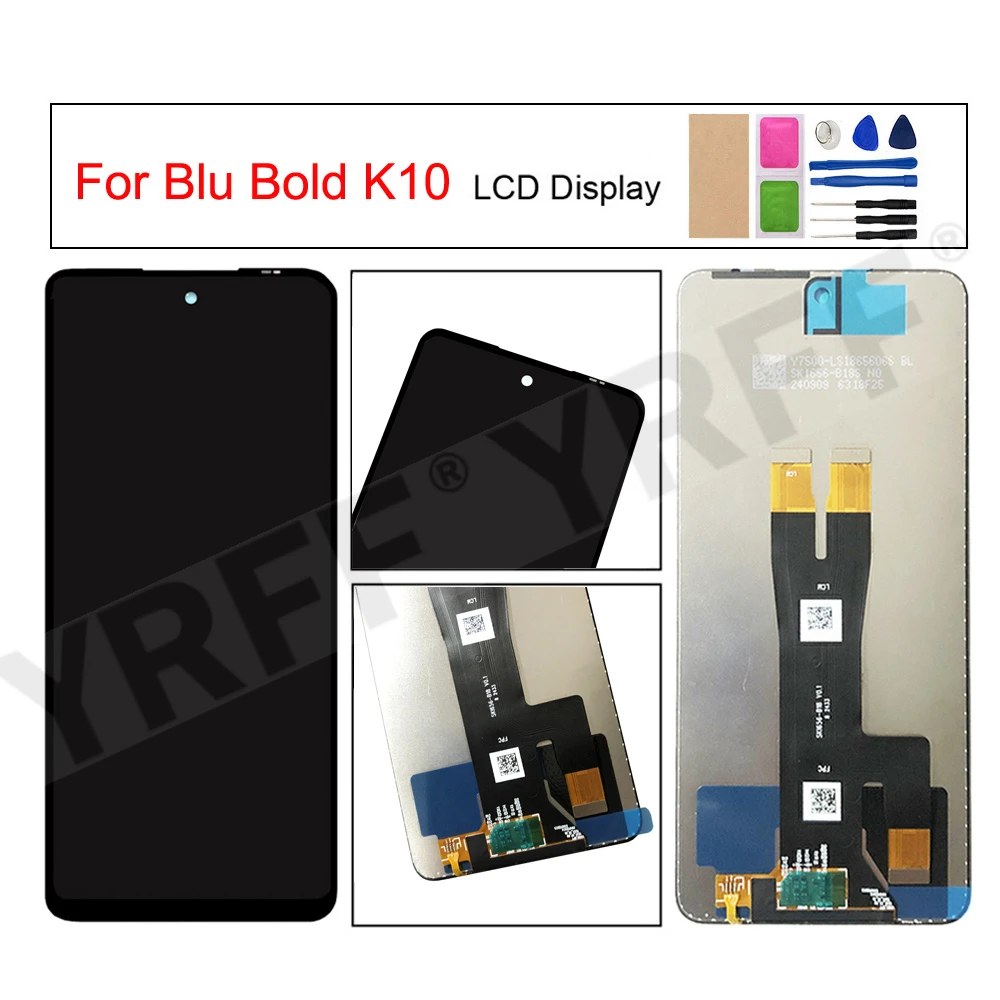 Para display LCD Blu Bold K10, conjunto de digitalizador de tela de toque, peça de reposição de tela LCD