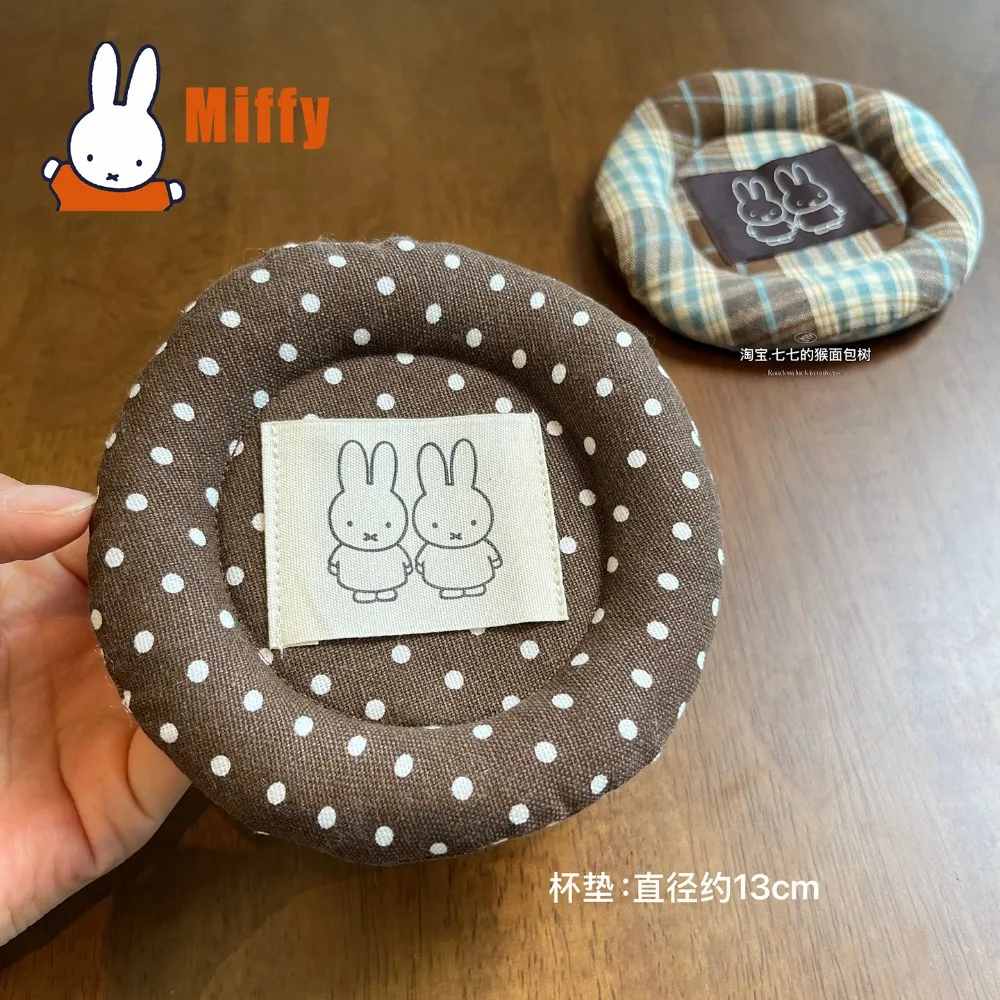 Kawaii Miffy Coaster Cute Cup Mat Padded Fabric Heat Resistant Insulation Placemat Table Decor Coffee Mug Pad Photo Prop Gift view 3