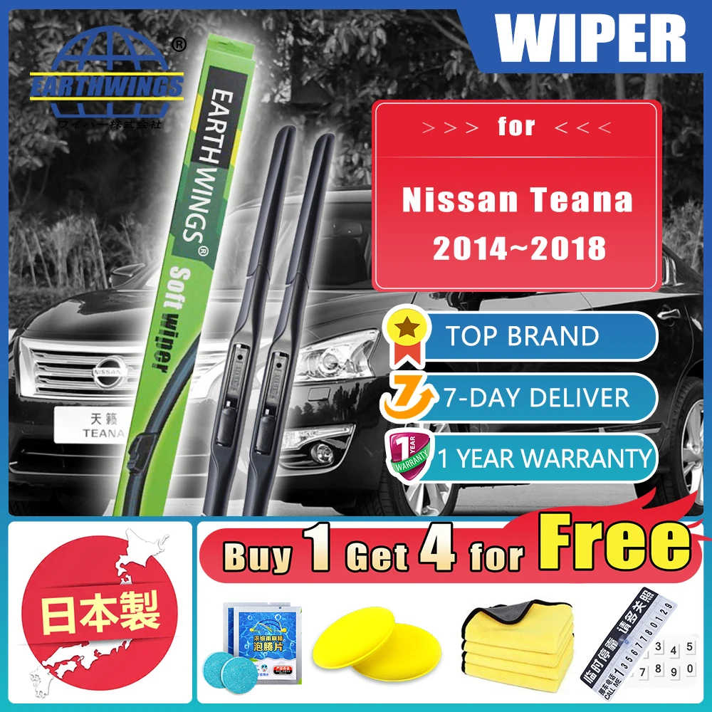 For Nissan Teana 2014~2018 L33 MK5 2017 2018 Car Front Rear Wiper Blades Brushes Windshield Accessories Stickers Led Floor Mats