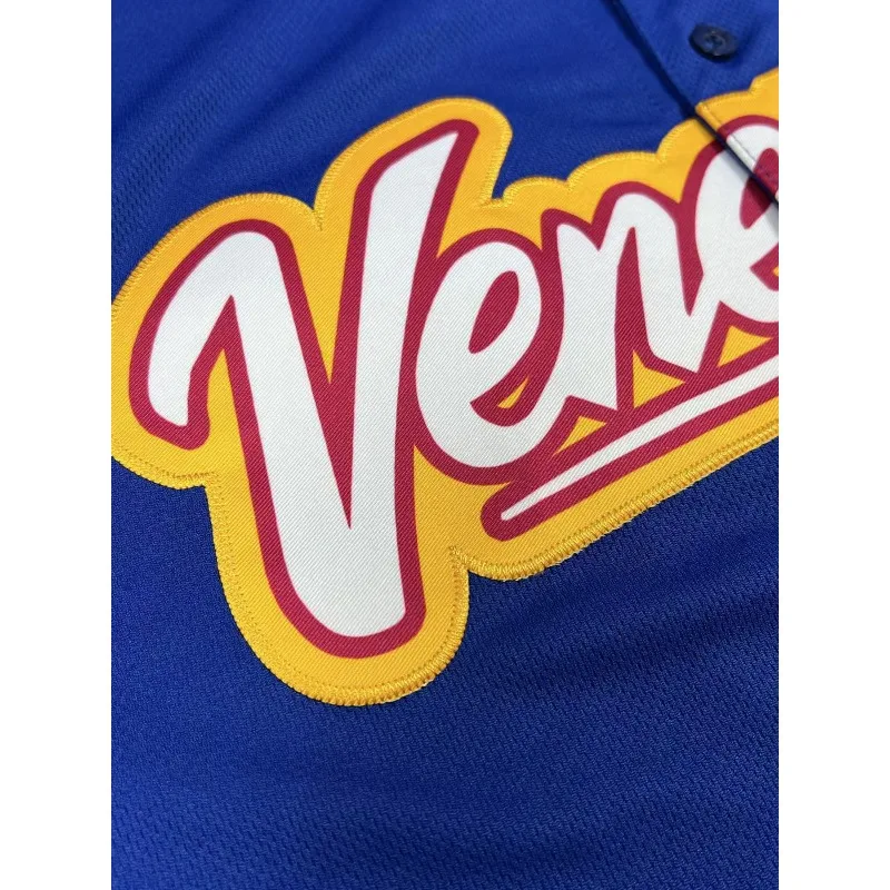 남성용 # 13 베네수엘라 스티치 야구 저지 클래식 레터 자수 통기성 스포츠웨어 반팔 티셔츠 남성 의류