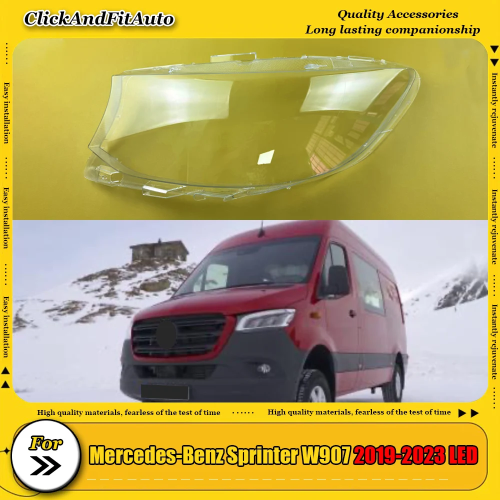 

For Mercedes-Benz Sprinter W907 2019-2023 LED Headlamp Cover Shell Transparent Lampshade Headlight Lens Lamp Mask Plexiglass