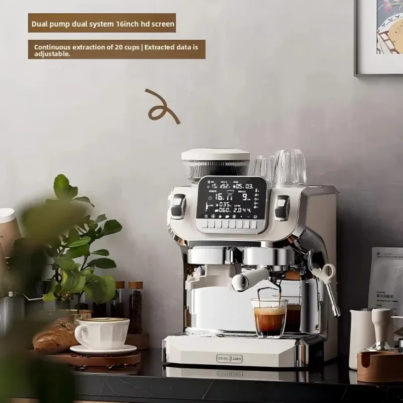 

New 15 Bar Pump Pressure Automatic Espresso Machine Stainless Steel Boiler 2.0L Dual Voltage Household Commercial Grade Birui