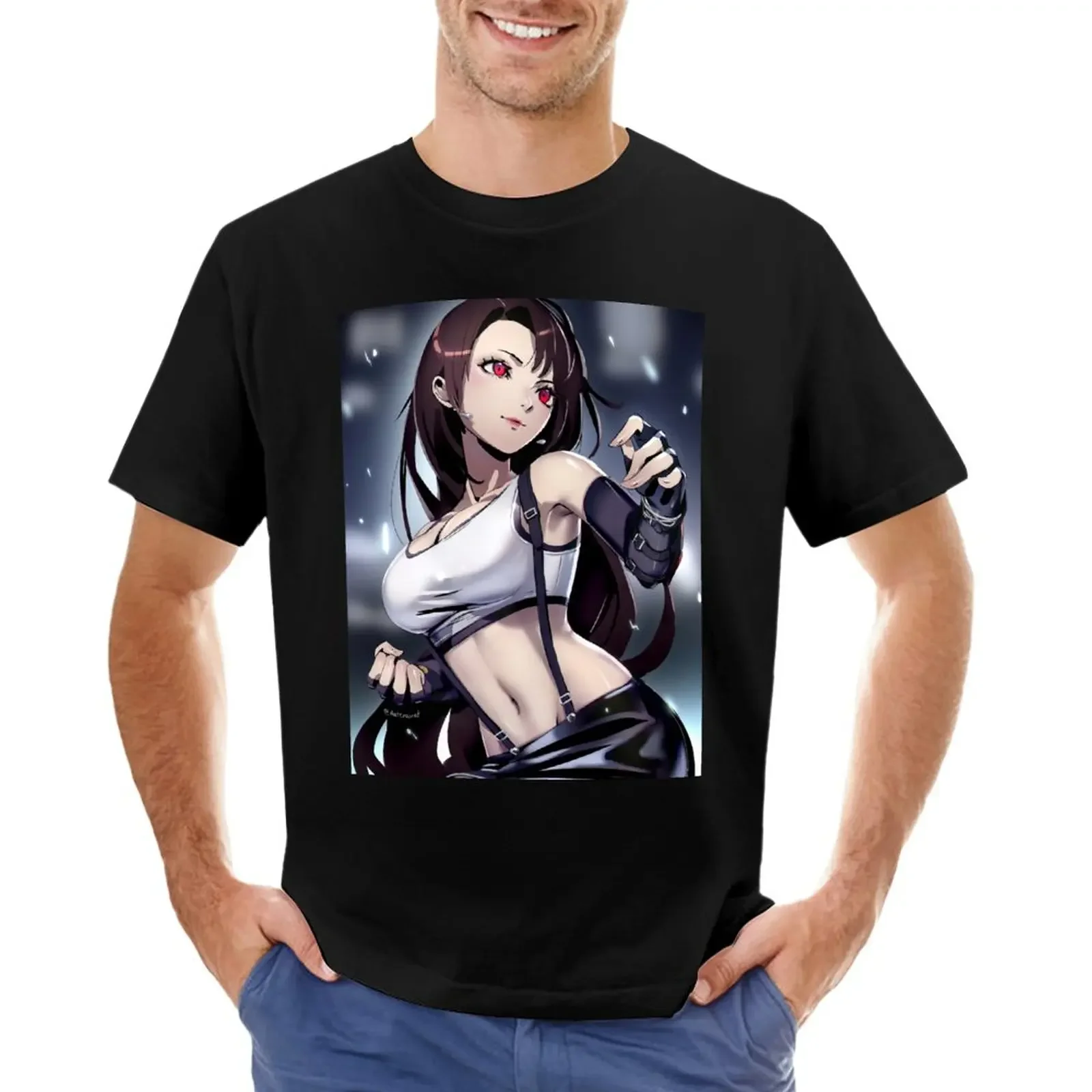 Tifa Lockhart T-Shirt funnys kawaii clothes tops t shirts men 2024 heavyweight new arrival fashion hot round neck cotton for men