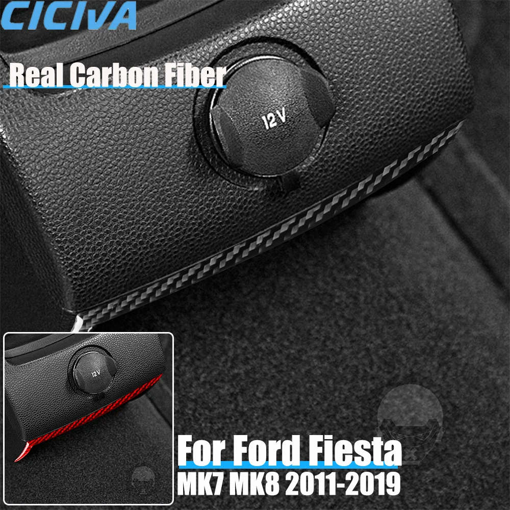 

Real Carbon Fiber Car Accessories Rear Control Stip Trim Decorative Cover Soft Sticker For Ford Fiesta MK7 MK8 2011-2019
