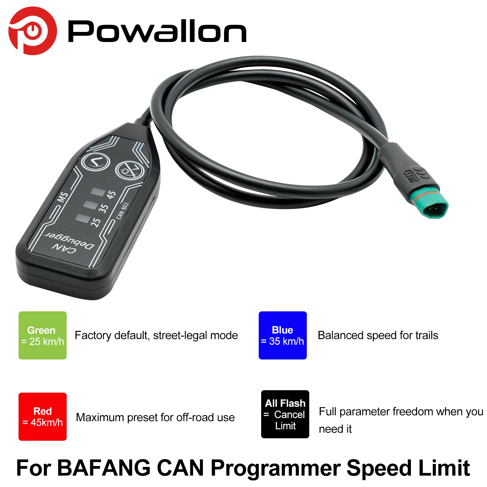 Programming Cable for BAFANG M400 M510 M600 Mid Drive Motor,CAN Bus E-bike USB Tool Speed Limit Release & Setting