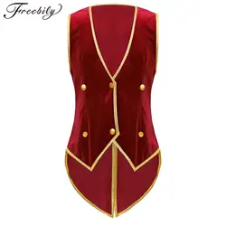 Boy Girl Medieval Renaissance Vintage Tailcoat Steampunk Victorian Velvet Vest Tuxedo Halloween Carnival Vampire Cosplay Costume