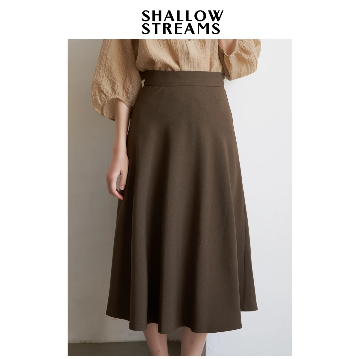 

Slimming High Waist Midi A-Line Skirt Women's Umbrella Skirt Summer Full Swing Commute Style Zipper Design Other Material