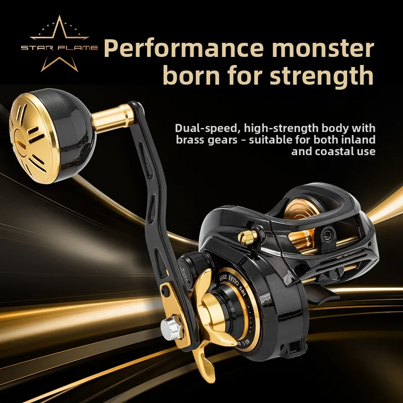 Ecooda X-600 Large Water Drop Wheel Offshore Boat Saltwater Fishing Reel Dual Gear Ratio 7 Axis Bearings Left Hand Use
