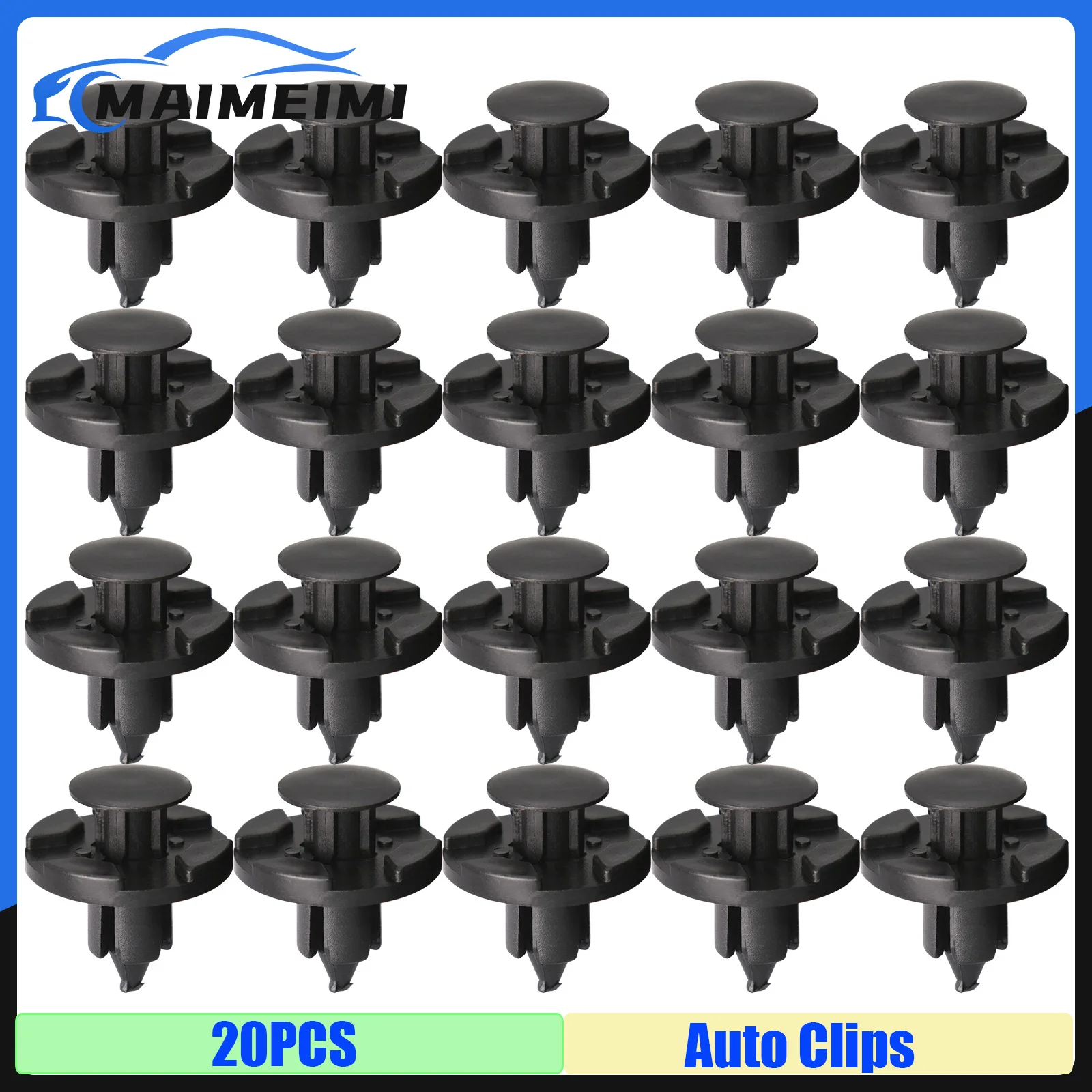 20PCS 8MM Hole Auto Fastener Rivet Retainer Universal Car Clips  Interior Rivet Retainer Push Door Trim Panel Clip Fasteners