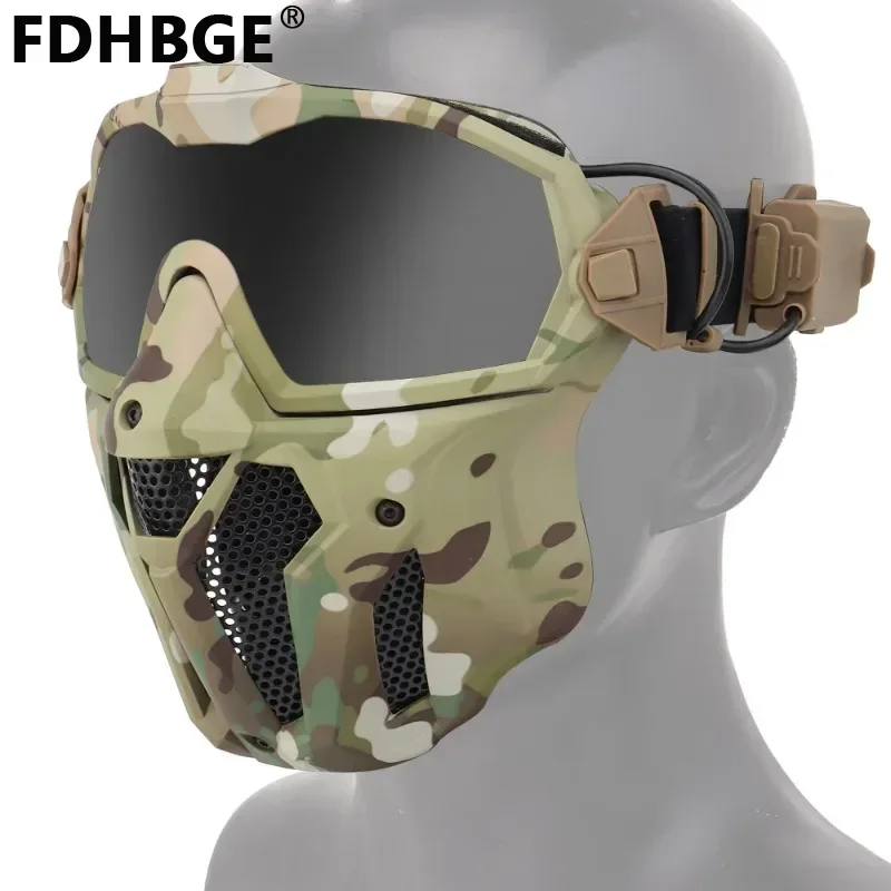 

FDHBGE Half Face Mask Anti-fog Fan Shooting CS Wargame Protective Equipment Hunting Outdoor Gear Airsoft Paintball Accessories