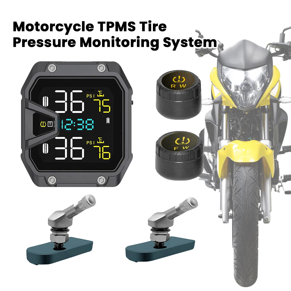 

Система контроля давления в шинах мотоцикла TPMS с ЖК-дисплеем, система сигнализации о давлении в шинах мотоцикла, водонепроницаемость IP65