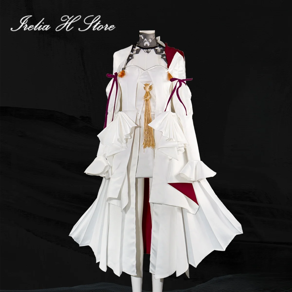 أزياء Irelia H FF14 Queen of Hourne Bliaud التأثيرية فستان Final Fantasy XIV فساتين حفلات الهالوين يمكن صنعها حسب الطلب