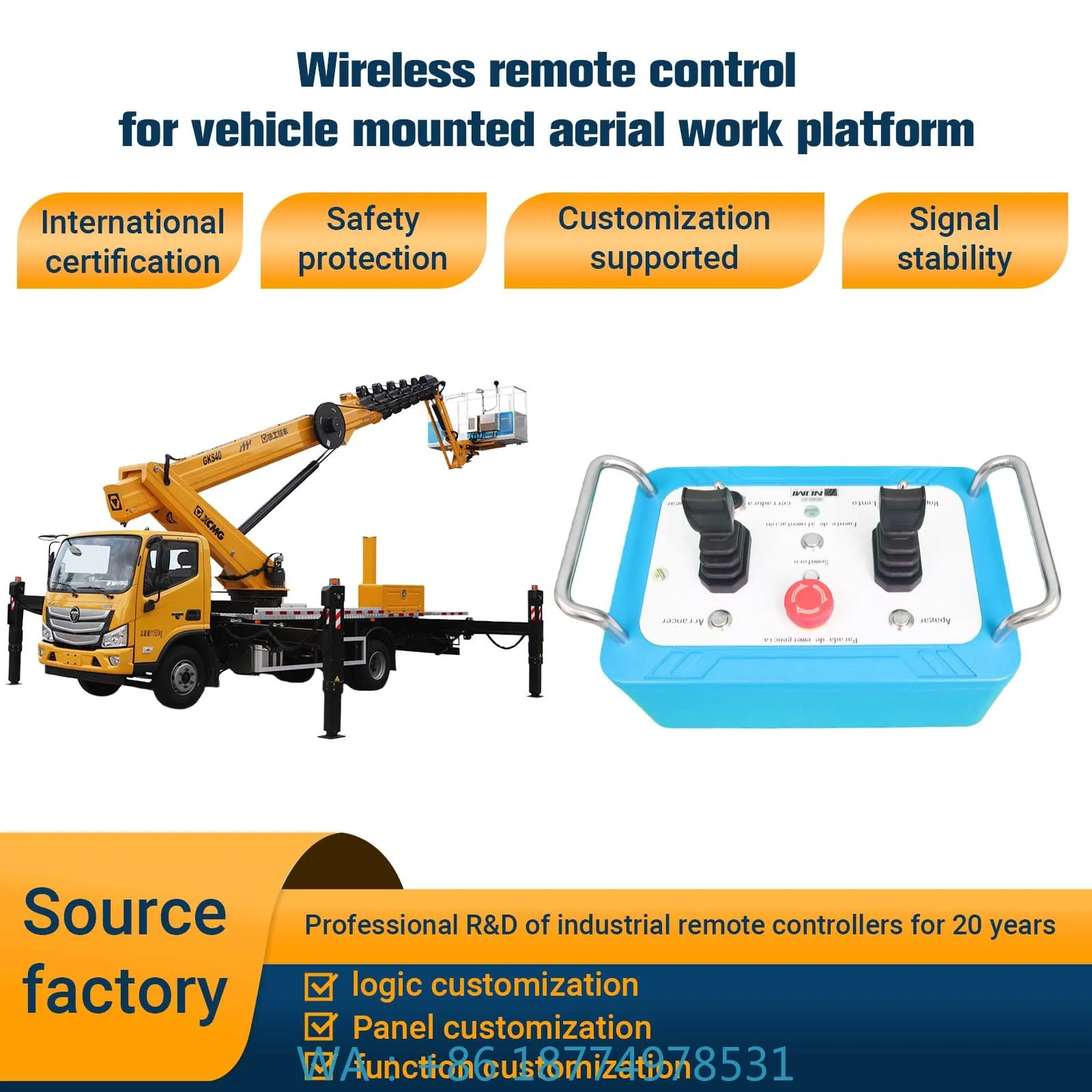Radio Remote Control Crane Factory Wholesale Blue Color High Quality Wireless Remote Control