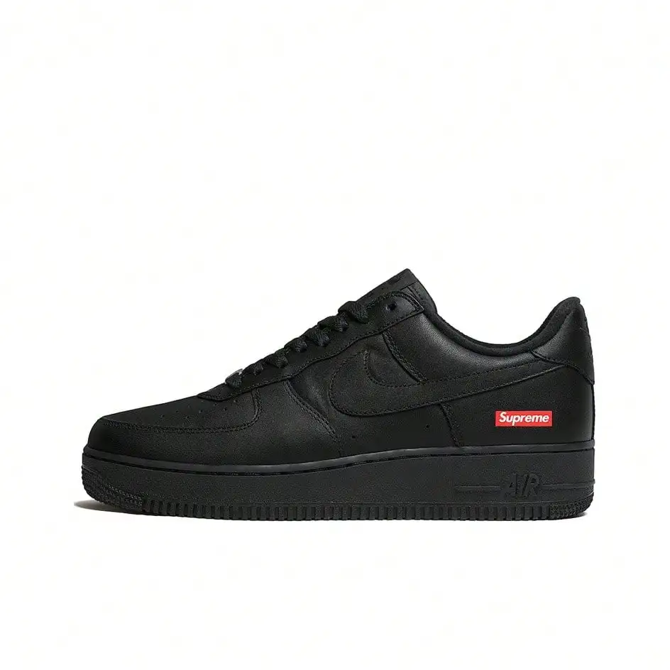 Nike * Air Force 1 Box Logo Fashion Low-Top Sneakers Unisex Black CU9225-001