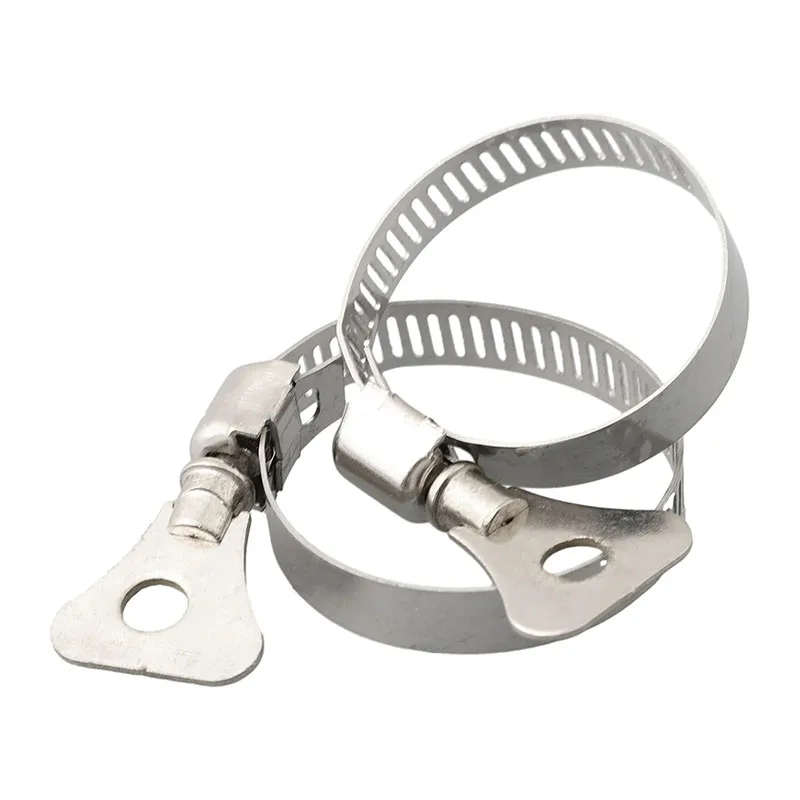 

5PCS Stainless Steel Handle Hose Clamp Circular Air water Pipe Fuel Hose Clips of Water Pipe Fasteners Clamps Sealing Clamps