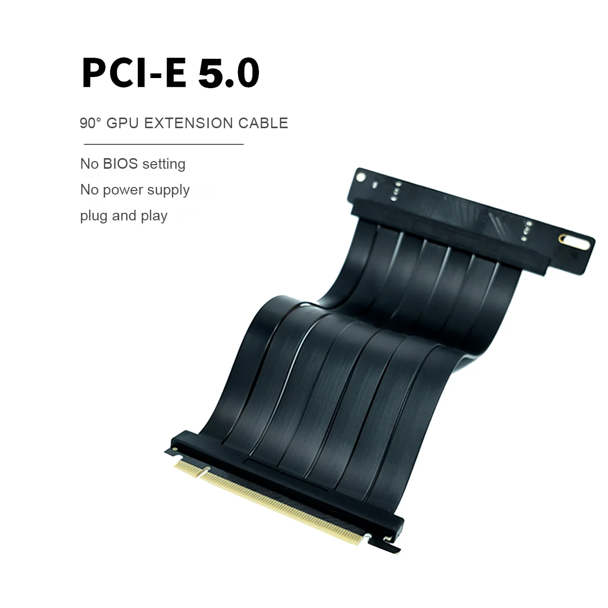 TUMMASTER 컴퓨터 그래픽 카드 어댑터 케이블 PCIE5.0 16X 소프트 하이 쉴딩 90도 200MM GPU 연장 케이블 PC용