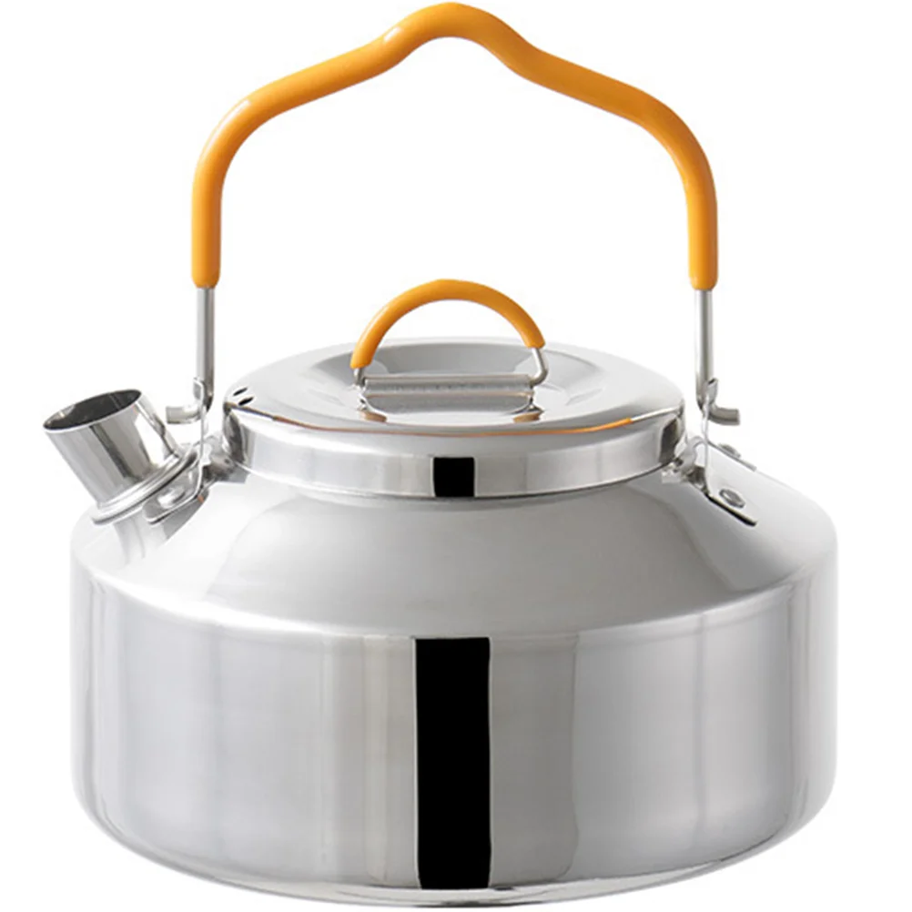 Stainless Kettle Portable Camping Outdoor Tea Coffee Pot Multifunctional Stovetop Boiler Ergonomic Handle