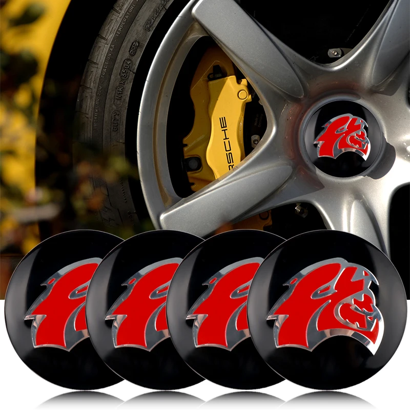 4Pcs 56MM Car Wheel Center Hub Caps Sticker Badge Accessories For Dodge Durango Caliber Neon SRT SXT Nitro Avenger Dart  Magnum