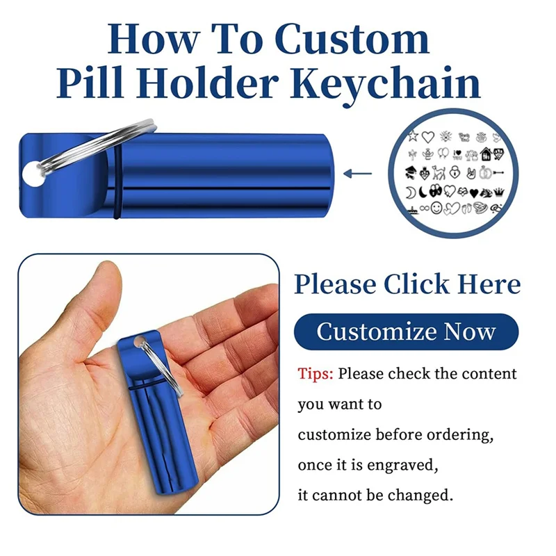 A13E-Small Portable Pill Box Keychain - Pill Container For Outdoor Travel Enthusiasts