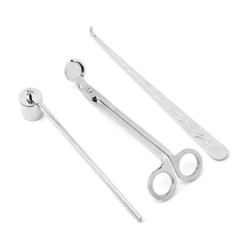 PHFU-Candle Wick Trimmer Set In Stainless Steel Includes Snuffer& Dipper- Complete For Home Decor Care Kit