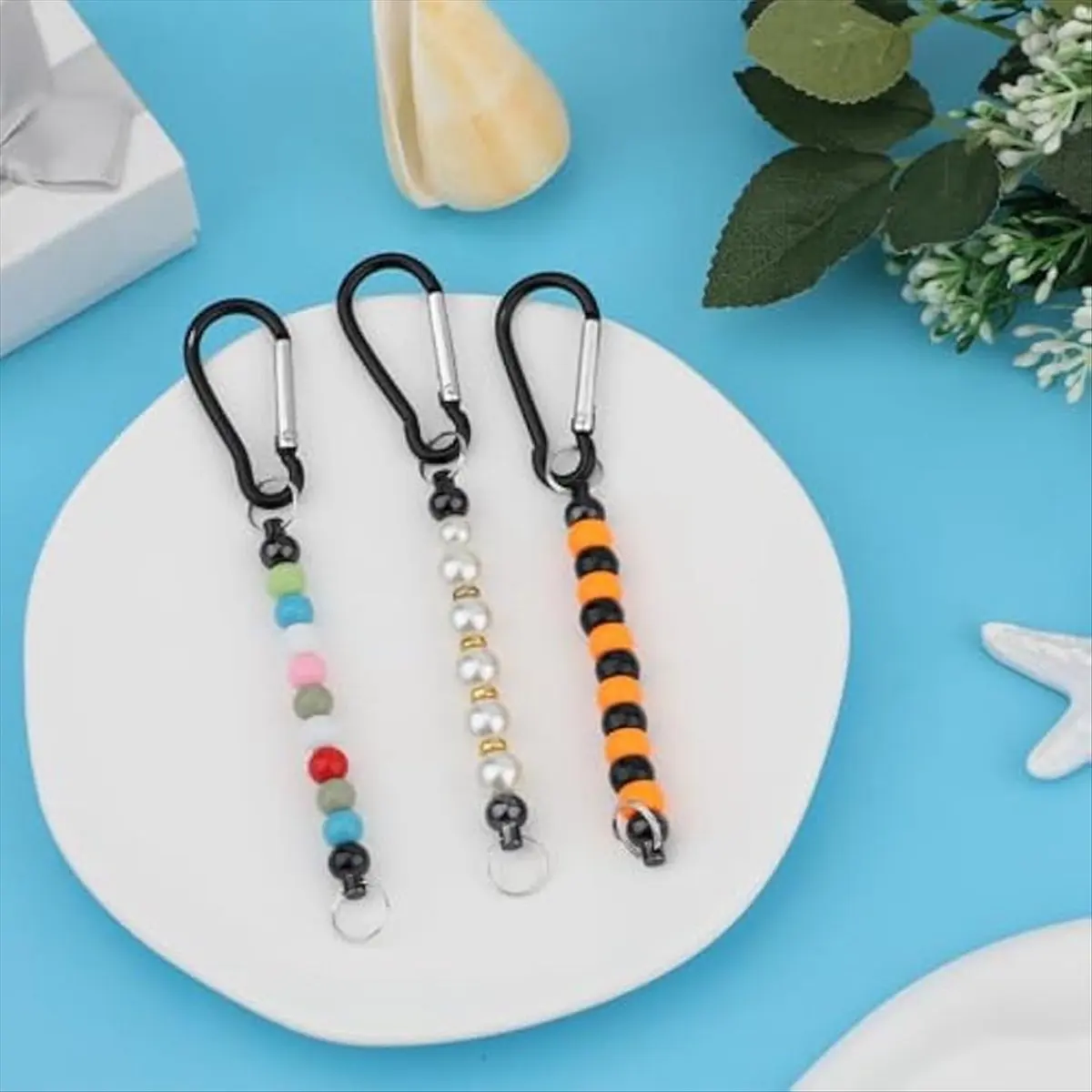 Top Sale 50pcs Beadable Keychain Bars, Bead Key Chain Making Kit Keychain Accessories Charms Beads DIY Blank Metal Keychain