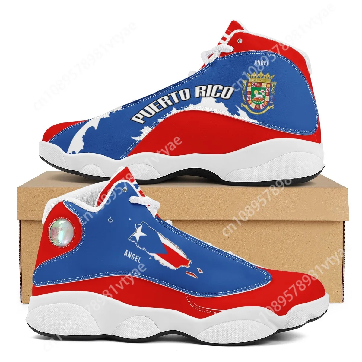 Puerto Rico Flag Print Cool Boys Basketball Sneakers POD scarpe da Tennis per adolescenti maschili regalo personalizzato scarpe da corsa Dropshipping