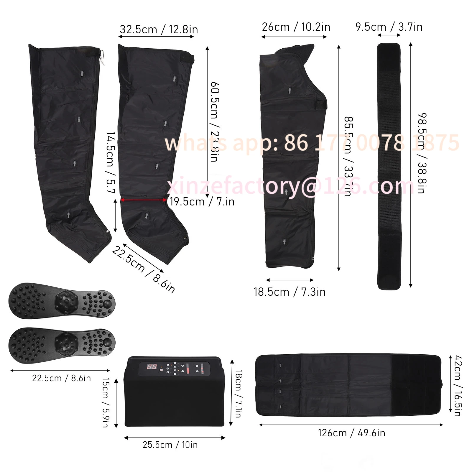 

Customizable Leg Compression Massager 3 Timing 6 Modes 9 Strength Leg Arm Massage Machine Leg Wrap Massager Feet Calf Thigh