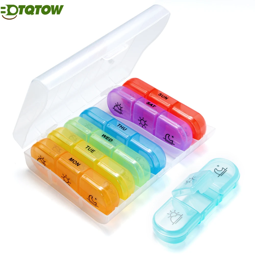 

1PC Weekly Pill Organizer (21 Compartments) - 3-Times-A-Day Large Pill Box for Medications & Vitamins | BPA-Free, Spacious