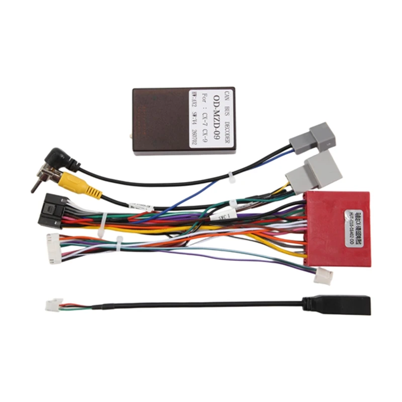 ●16pin Wiring Harness Canbus Decoder Box Adapter for -7 -9 CX7 CX9 Android Stereo