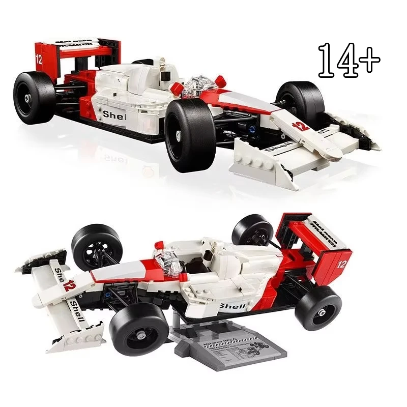 The new MP4/4 racing car and Ayrton Senna10330 mechanical brick assembly building blocks children's boy model toy gift