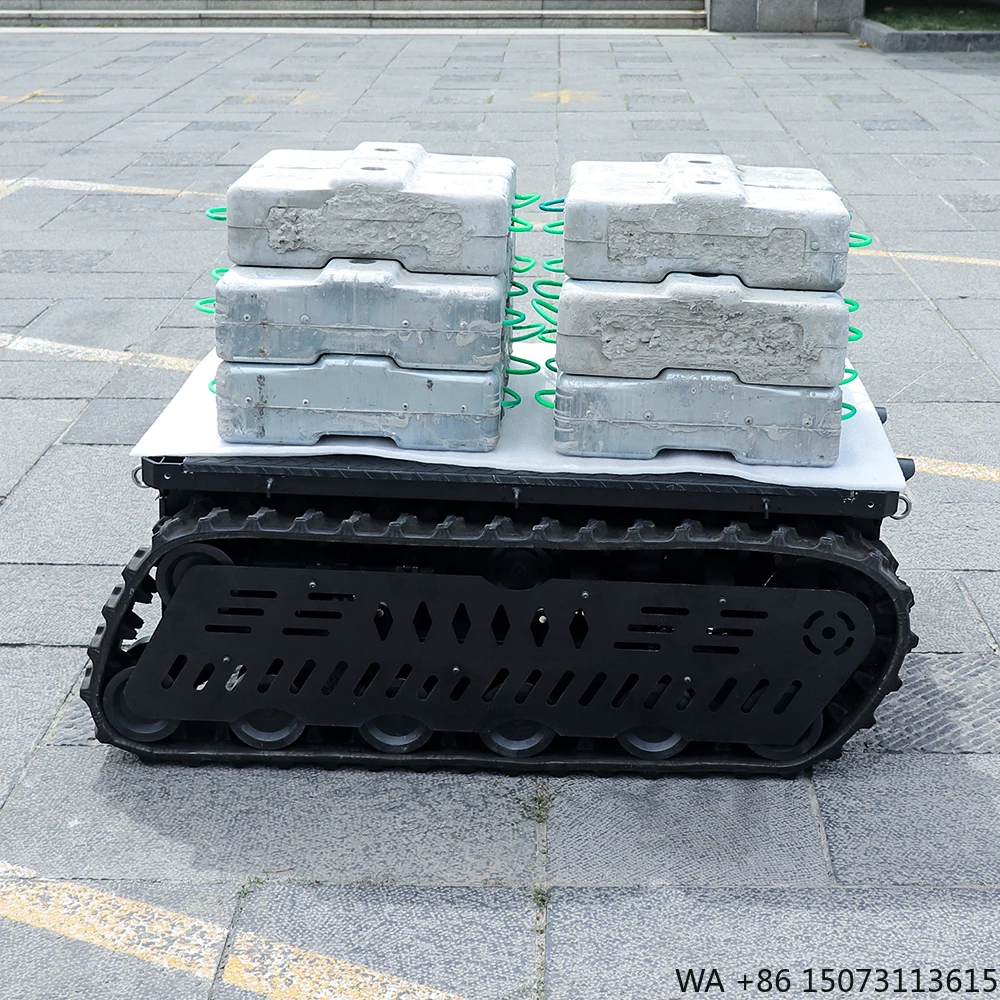 Remote Control Robots Chassis for Unmanned Vehicle, Autonomous Electronic Rubber Crawler Tracked Chassis Platform