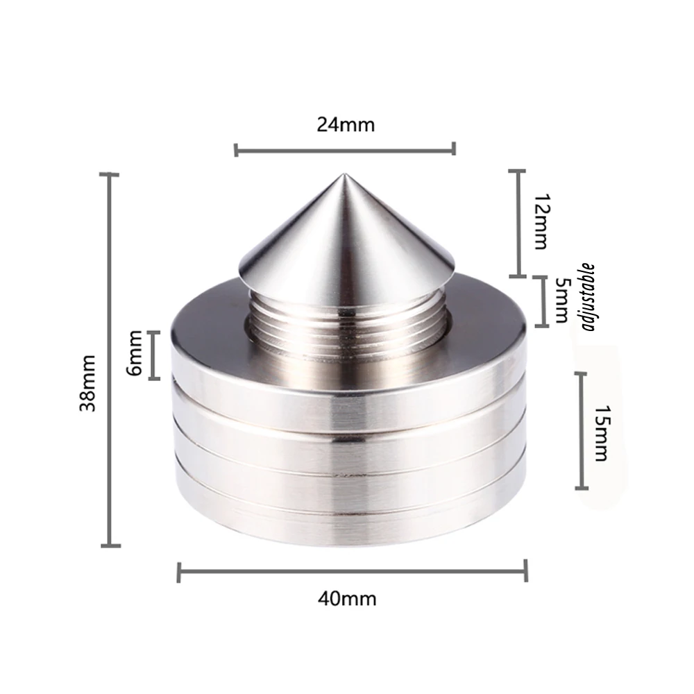 Preffair 4Set Solid Steel HiFi Equipment Speaker CD Isolation Spike Stand Feet Base Speaker Feet Amplifter Nail