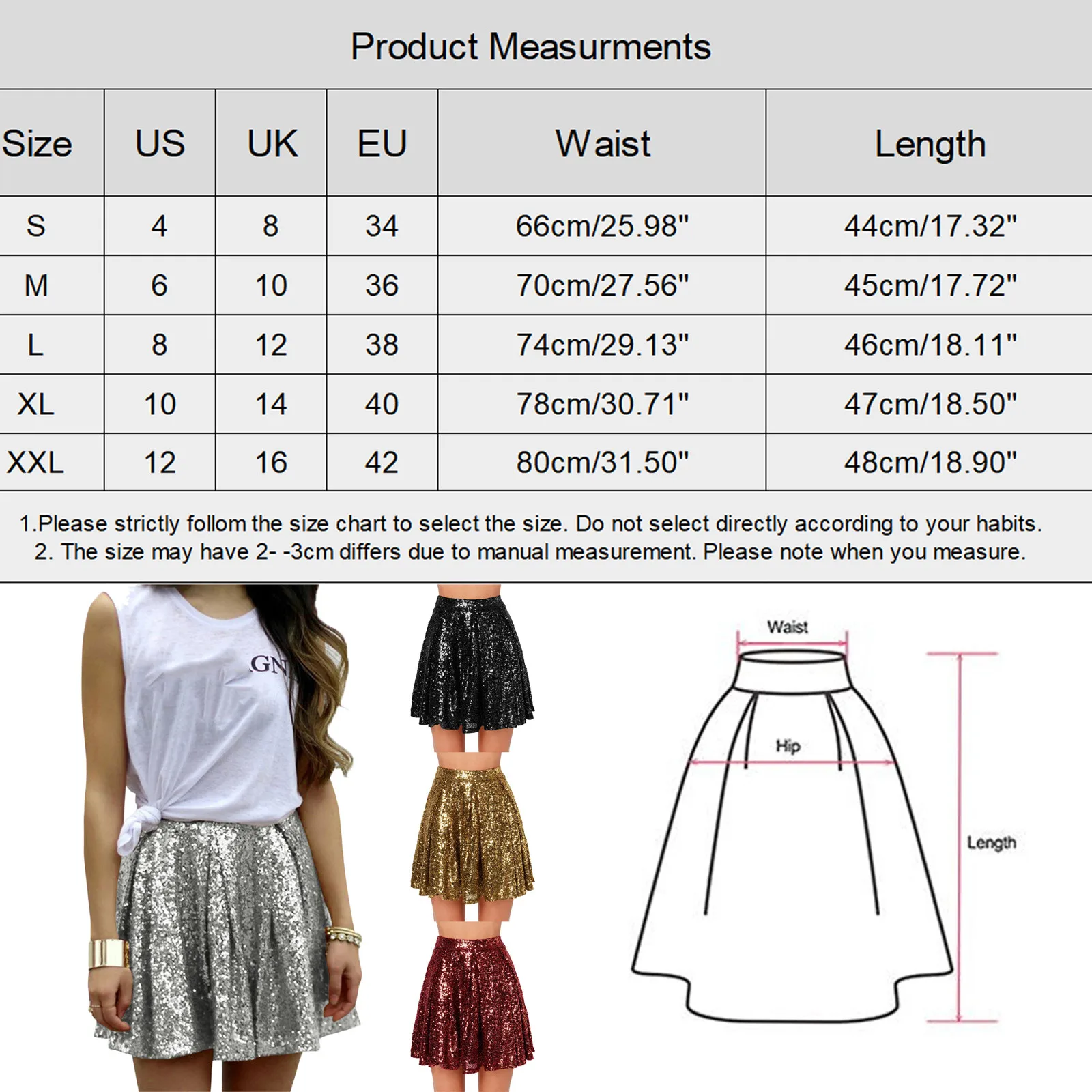 Women'S Sequin Solid Color Sexy Pleated Skirt Summer New Fashion Simple Elegant Skirt Waist Peplum Trend Personality Skirt