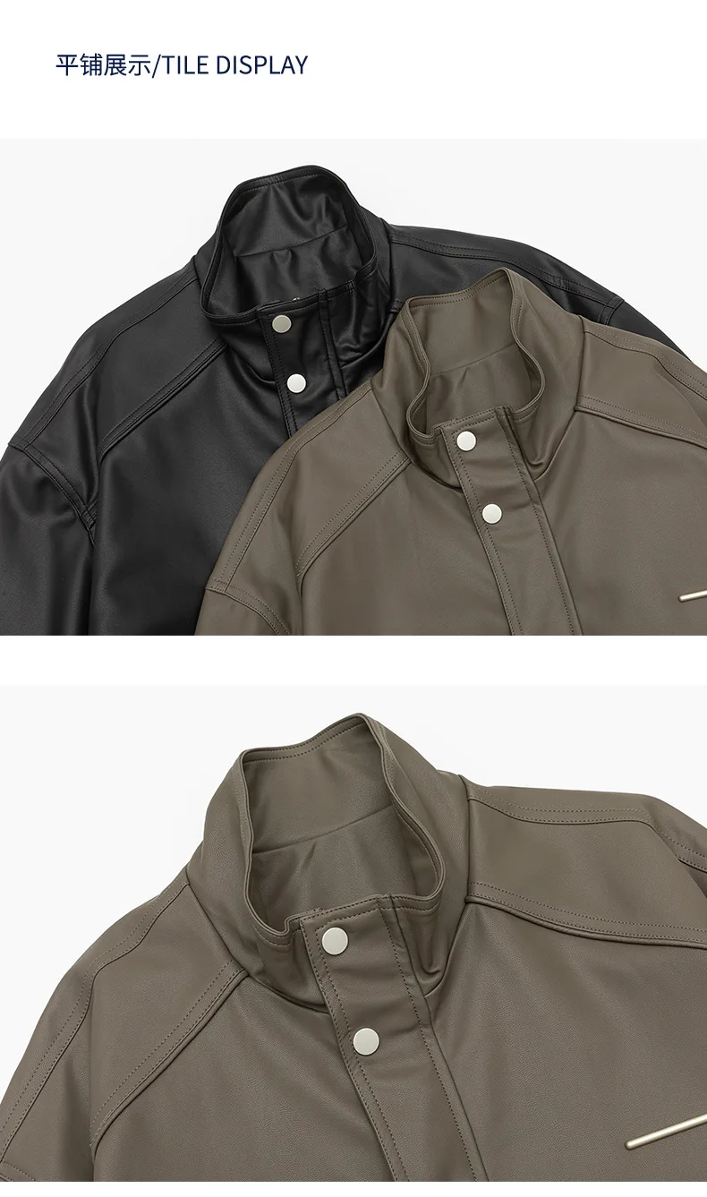 Black PU Leather Jacket for Men and Women Trendy, Edgy, and Relaxed-Fit Casual Leather Jacket