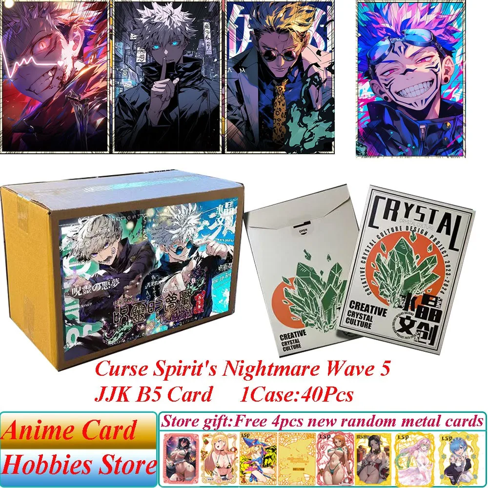 New Crystal Creative Jujutsu Kaisen B5 Collection Cards Curse Spirit's Nightmare Wave 5 Anime Gojo Satoru Fushiguro Megumi Cards