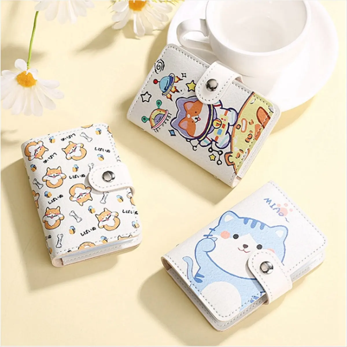 ABQR Mini Credit Card Holder with 20 Card Slots + 2 ID Slots,Anti-Degaussing Bank Card Holder Coin Purse,C