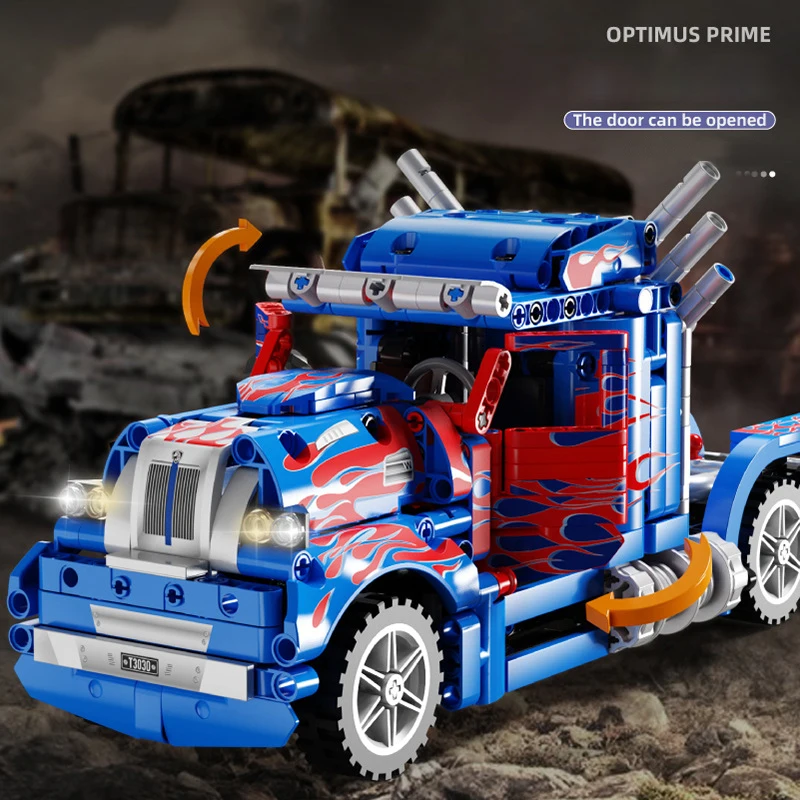 City Container Truck Vehicle Sets Model Building Blocks Brick Kid Toy Logistics Transportation Van Carriage Compartment Kits BUS