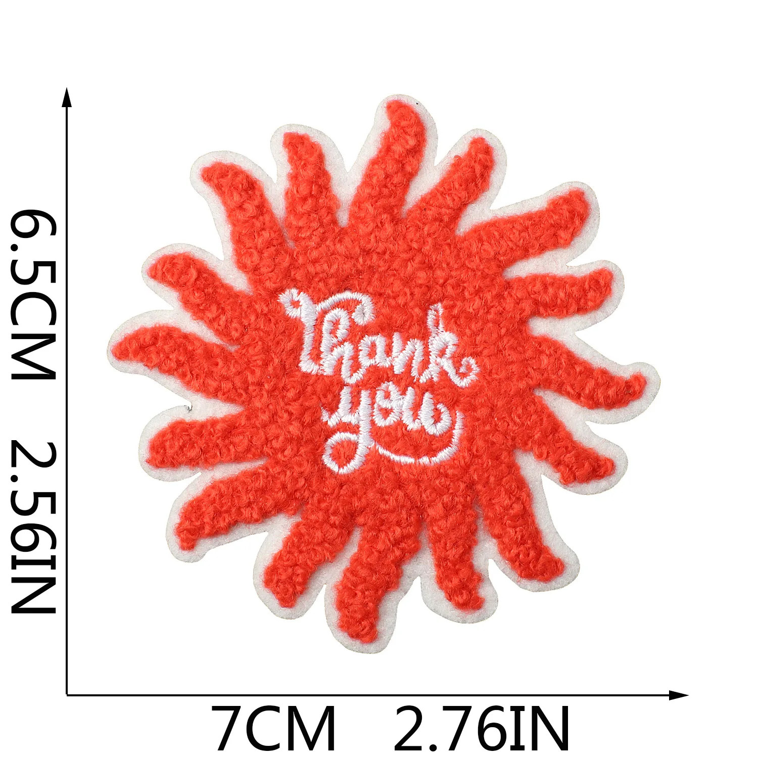 1PCS Red Yellow Sun Thank You Embroidery Patches Retail Sunshine Theme Phrase Iron On For DIY Towel Clothes Decoration