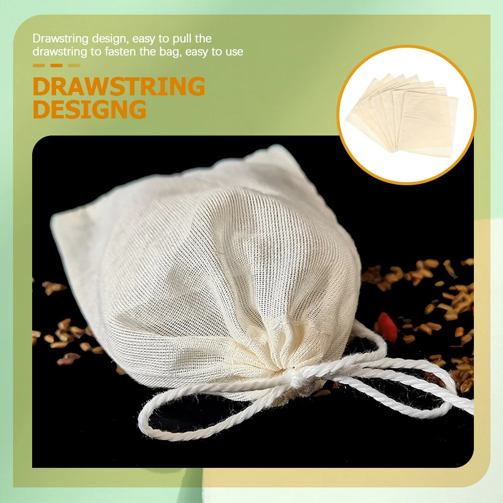 

Linen Drawstring Bag Non-woven Fabric Filter Cheesecloth Bags for Spices Strainer