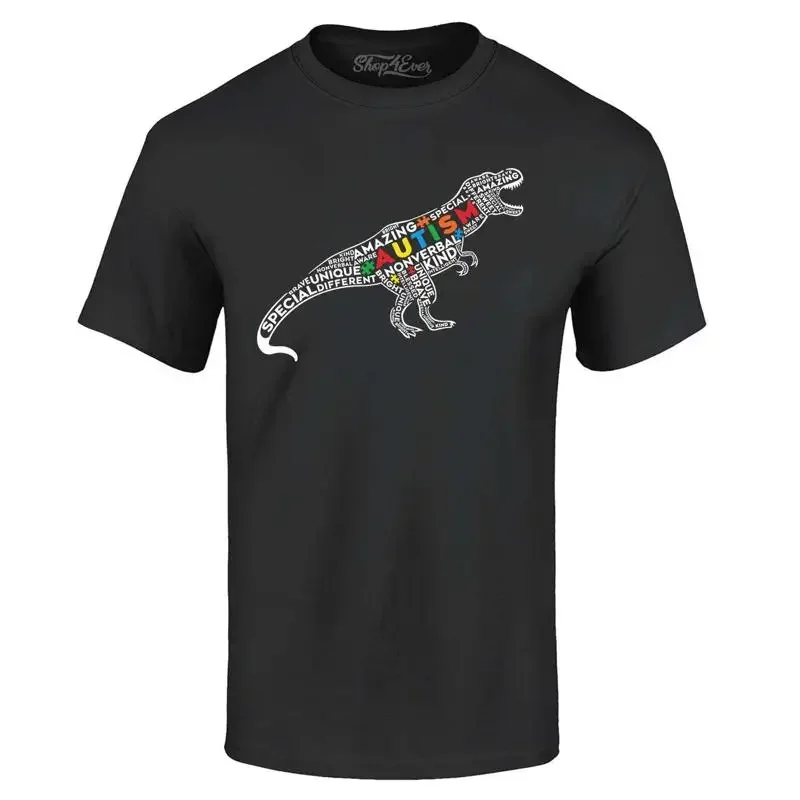 

Autism Awareness Dinosaur Word Cloud T-shirt Autism Shirts