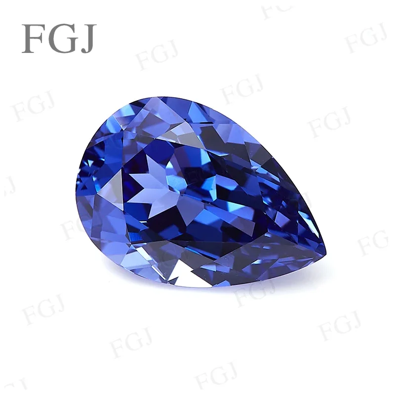 Top Quality Lab Grown Sapphire Pear Shape Royal Blue Color Hot Sale Factory Price Loose Gemstone for Jewelry Making Design DIY