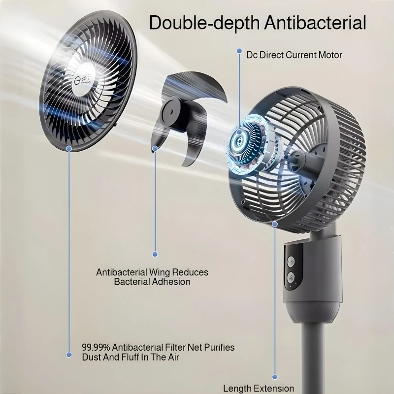 Adjustable Smart Fan with 3 Speed Settings Low Noise Air Circulator and Tower Fan Quiet and Powerful Wind Ideal for Home Cooling