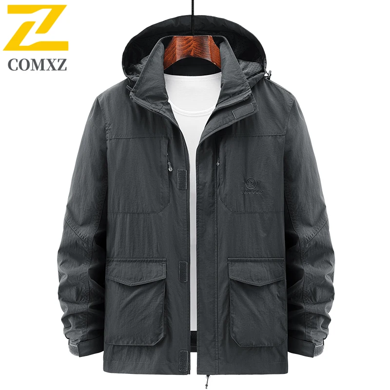 

Outdoor Jacket Mens Quick Dry Waterproof Loose Lightweight Hiking Windbreaker Casual Work Coat Windproof Autumn Travel Coats