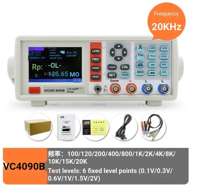 4090C\B\A Multiple Frequency and Level Tests with A Basic Accuracyof 0.1%.USB and RS232 Bench LCR Meter LCR Bridge 100KHz
