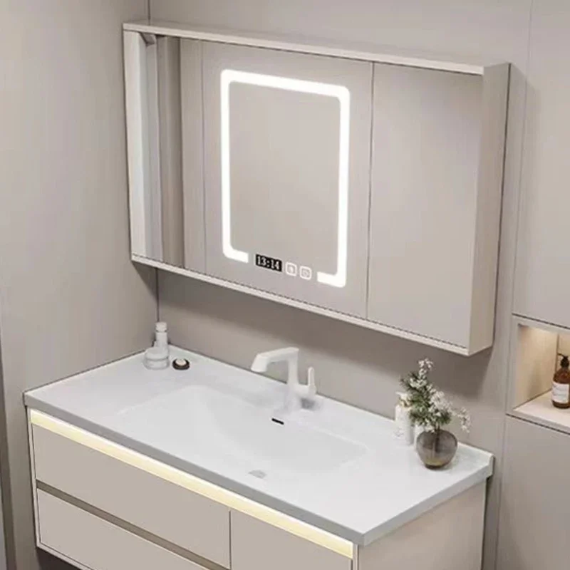 Smart Light Vanity Mirror Bathroom Cabinets Sanitation Shower Home Furniture Luxury Bathroom Cabinets Simple Miroir De Salle