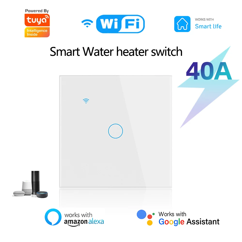 

Tuya WiFi Smart Boiler Switch Water Heater EU 40A 8000W Home Automation Timer Voice Smart Home Works With Alexa Google Home