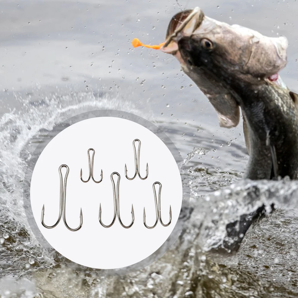 50 قطعة خطاف مزدوج طويل عرقوب عالي الكربون الصلب كرنك الشائكة تهزهز هوك الضفدع الطعم إغراء السنانير للمياه المالحة والمياه العذبة #5