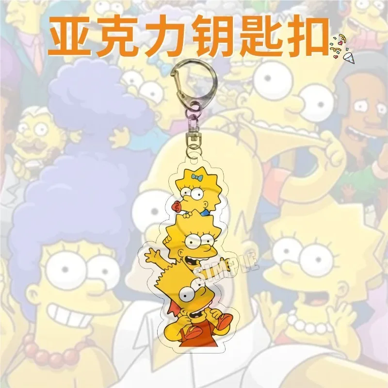 2026 New Wholesale Cute The Simpsons Acrylic Backpack Keychain for Couples and Best Friends Versatile Trendy Accessories Pendant view 2