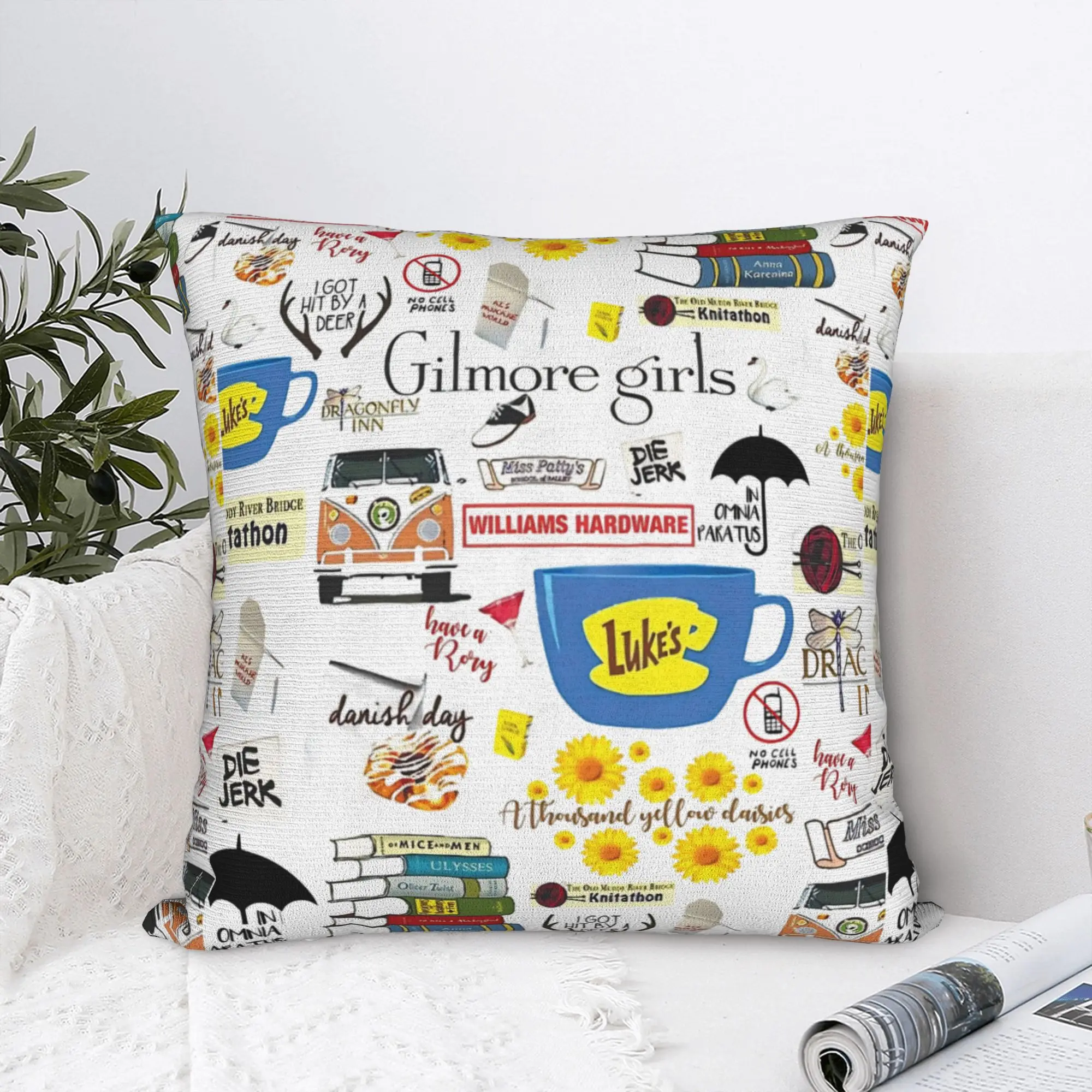 Funda de almohada con estampado de estrellas huecas Gilmore para niñas, funda de cojín de poliéster, decoraciones, funda de almohada, funda cuadrada para el hogar, 45x45cm