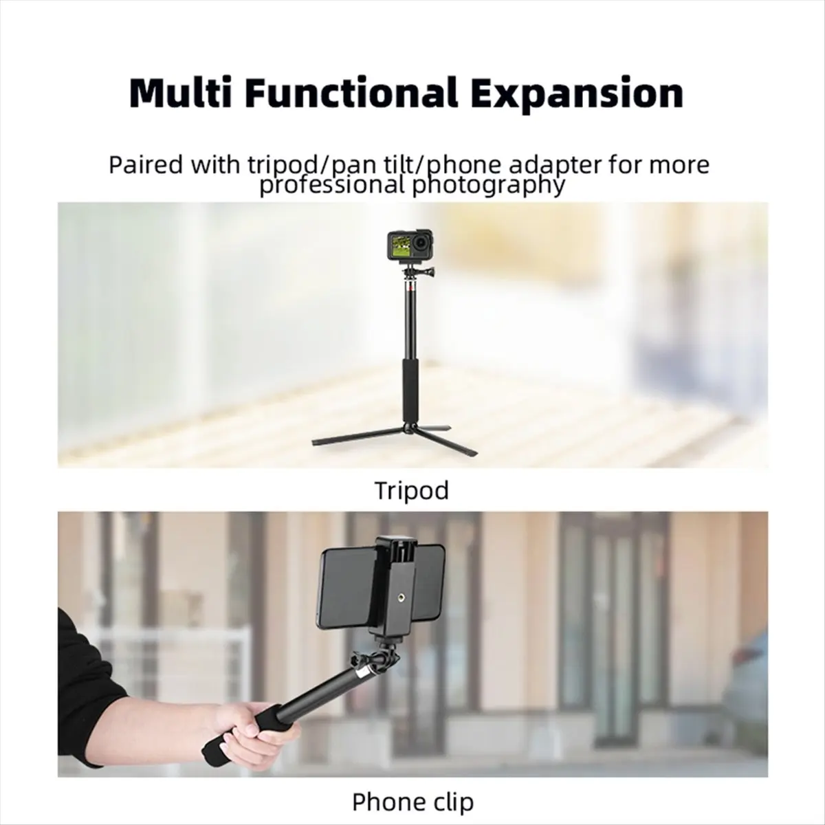 N05R Extendable Edition Selfie Stick for 3 Sports Camera Accessories